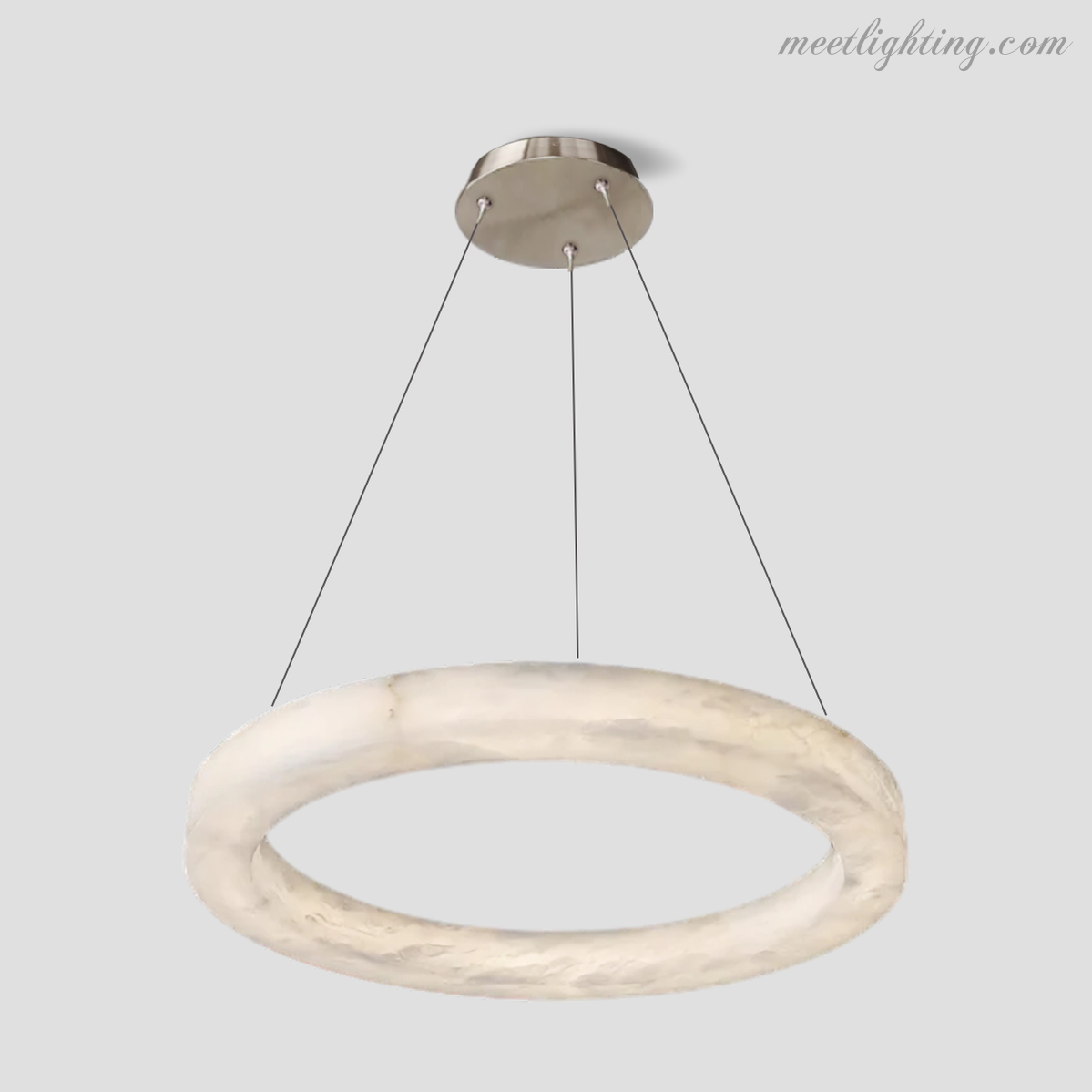 Theseus Alabaster Round Chandelier-MEET LIGHTING