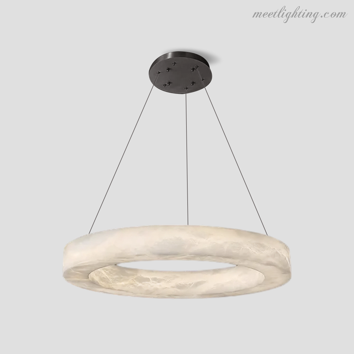 Theseus Alabaster Round Chandelier-MEET LIGHTING