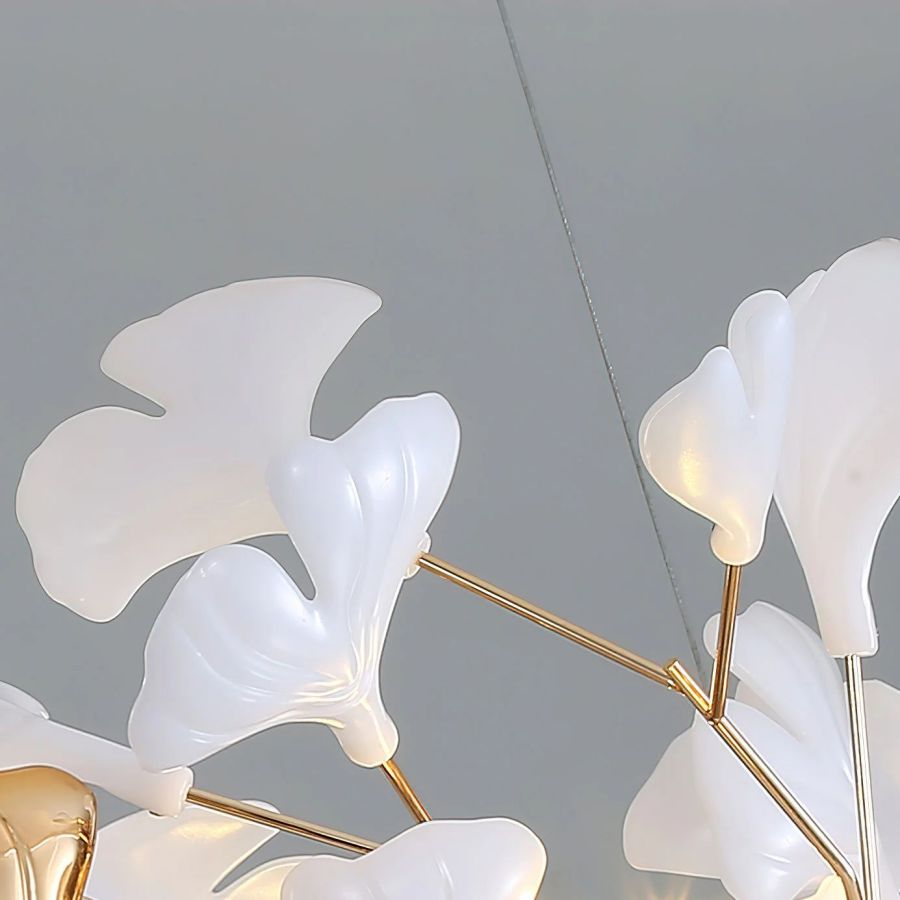 Tight Spiral Ginkgo Leaf Chandelier-MEET LIGHTING