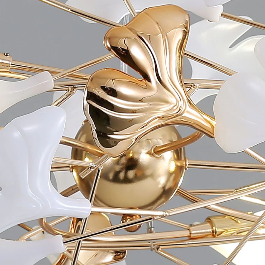 Tight Spiral Ginkgo Leaf Chandelier-MEET LIGHTING