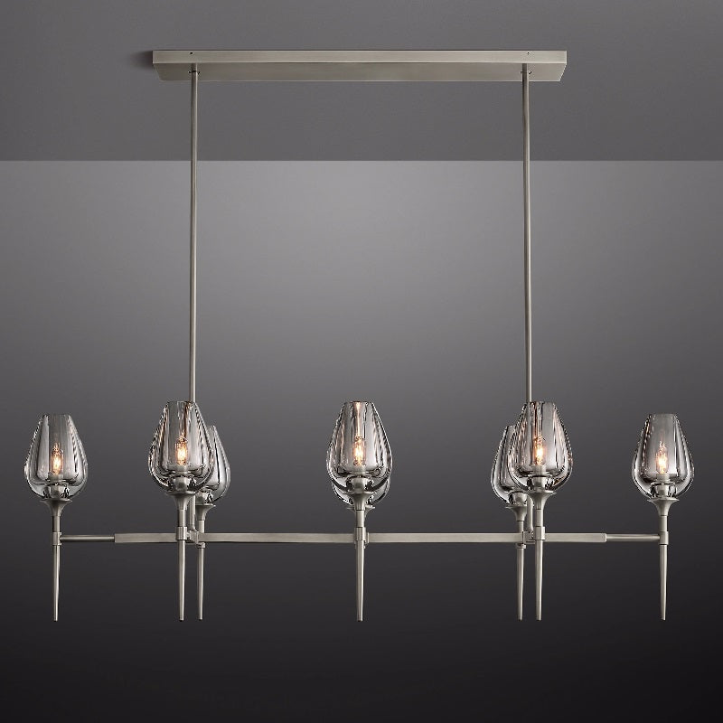 Tulip Linear Chandelier 52", Island Chandelier Over Kitchen Table-MEET LIGHTING