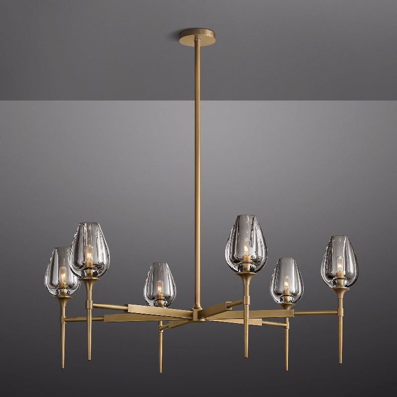 Tulip Round Living Room Chandelier 42"-MEET LIGHTING