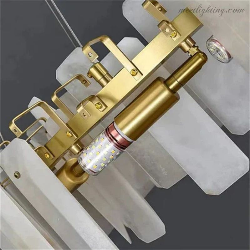Venu Alabaster Round Chandelier-MEET LIGHTING