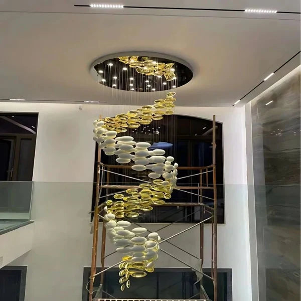 Modern Artistic Unique Golden Dragon Egg Chandelier for Staircase/ Sales Center/ Hotel-MEET LIGHTING