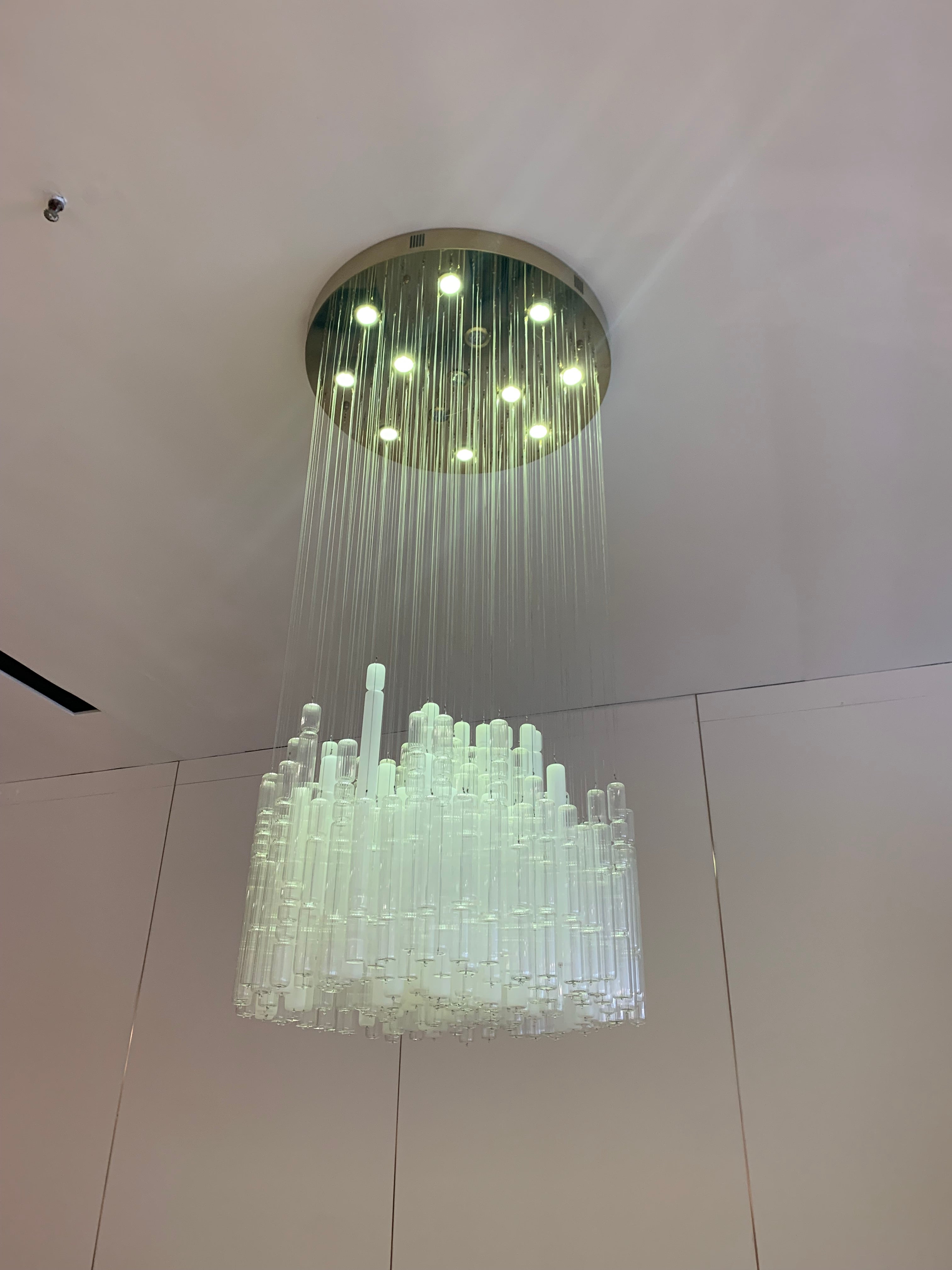 Modern Creative Art Design White&Transparent Tube Chandelier for Staircase/Foyer/Living Room-MEET LIGHTING