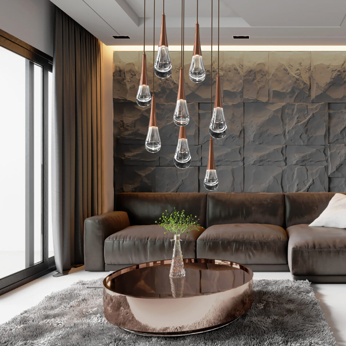 Water Drop Round LED Chandelier-MEET LIGHTING