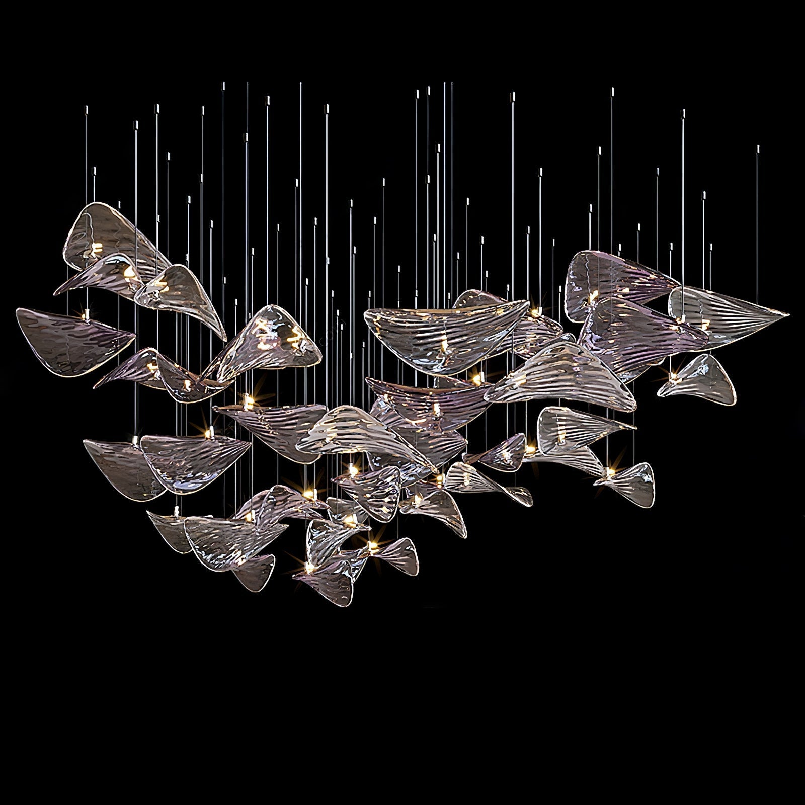 Wave Floating Leaf Chandelier-MEET LIGHTING