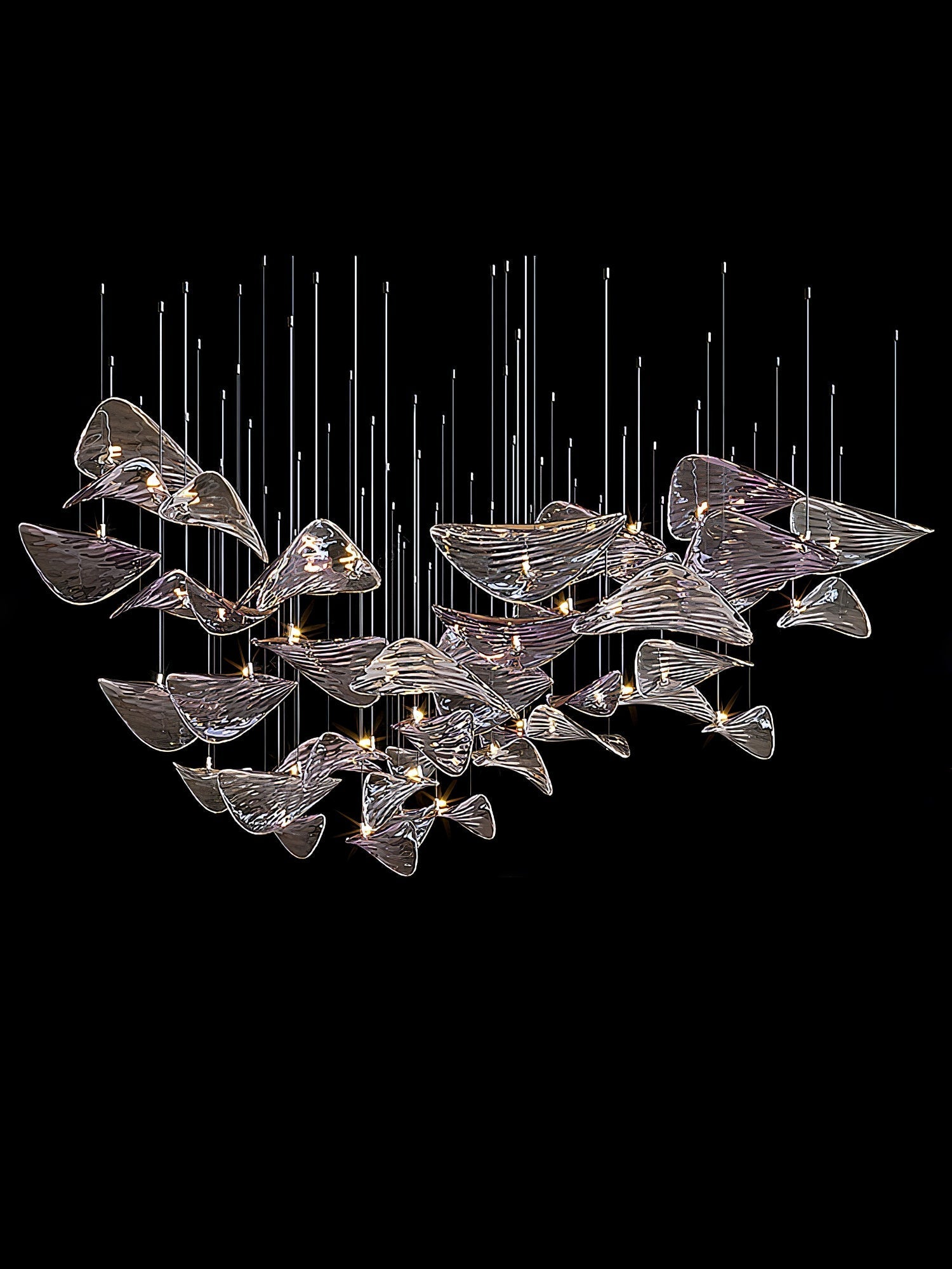 Wave Floating Leaf Chandelier-MEET LIGHTING