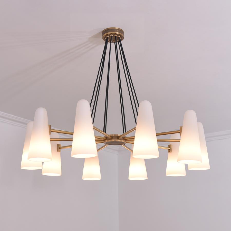 White Porcelain Round Chandelier 10-Lights-MEET LIGHTING