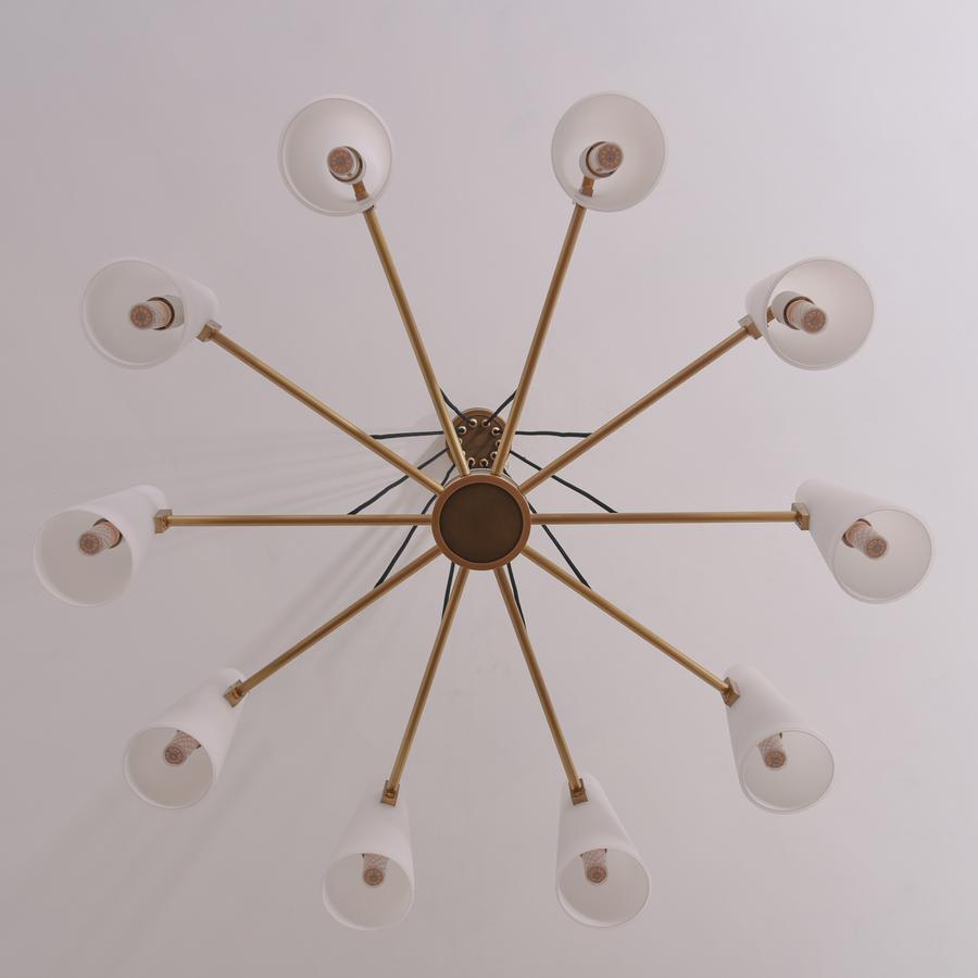 White Porcelain Round Chandelier 10-Lights-MEET LIGHTING