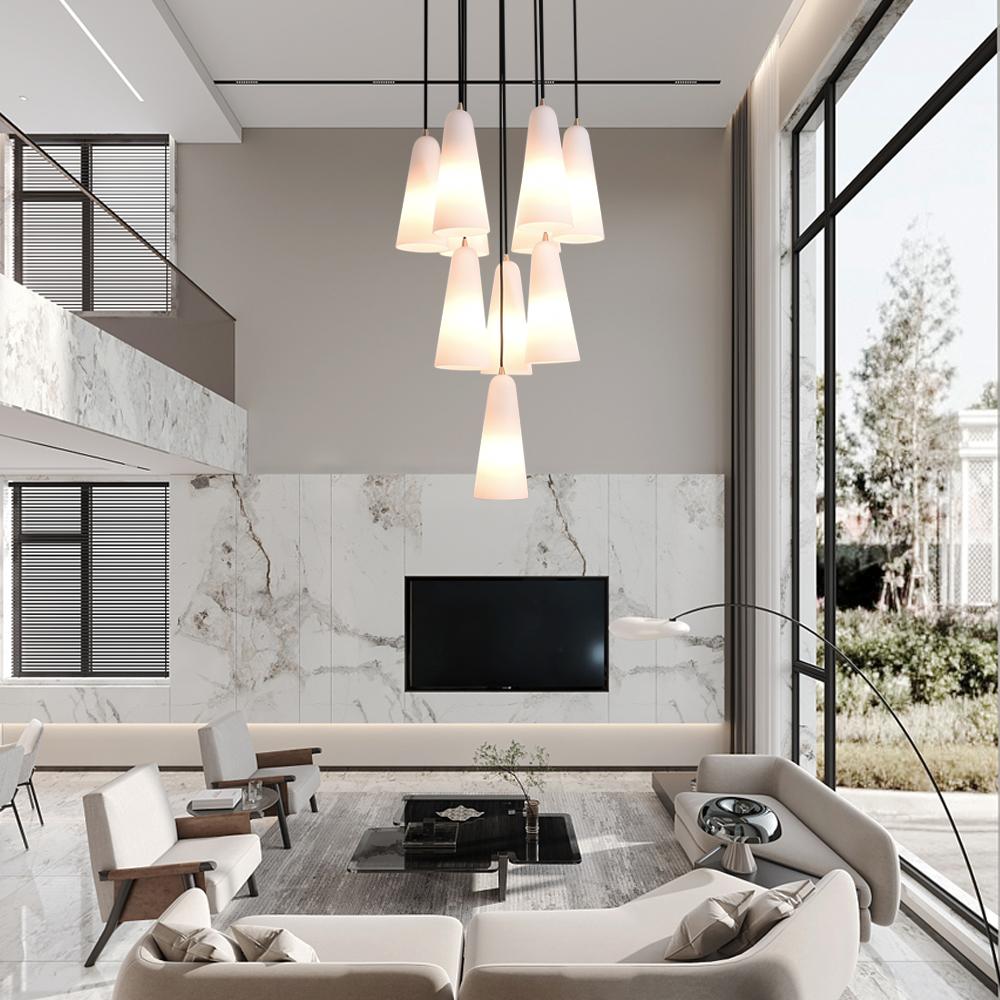 White Porcelain Round Chandelier D18"-MEET LIGHTING