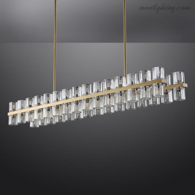 Arcachon Crystal Rectangular Chandelier 54"-MEET LIGHTING