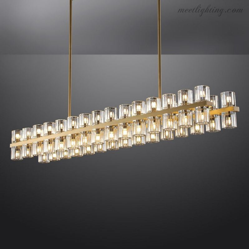 Arcachon Crystal Rectangular Chandelier 54"-MEET LIGHTING