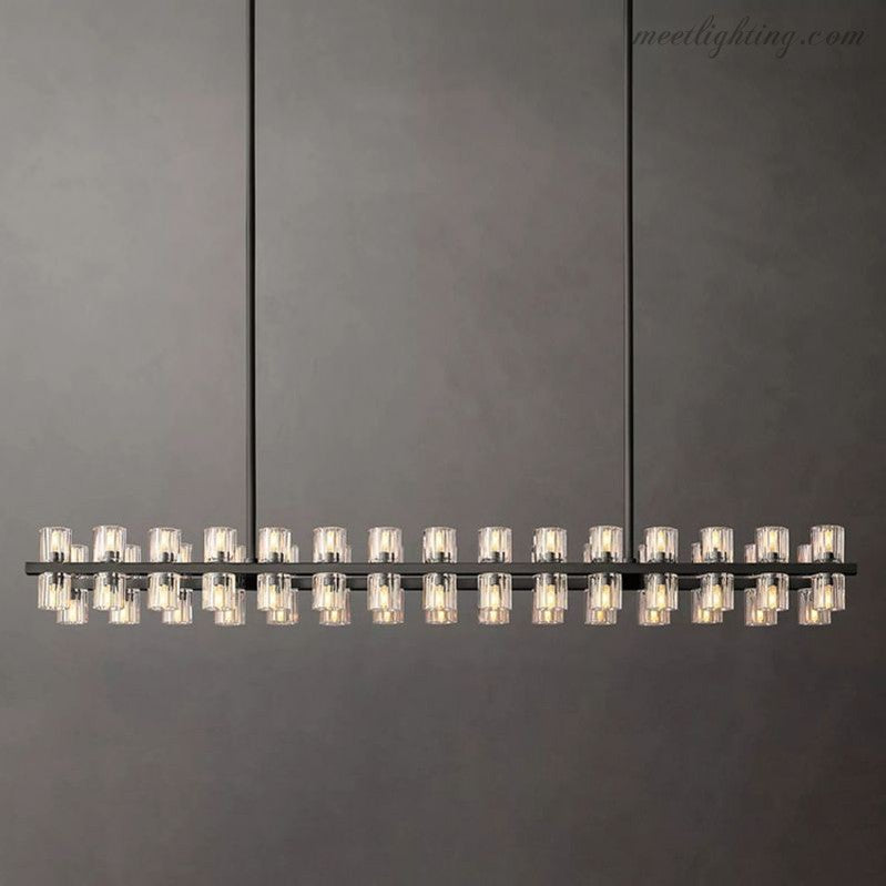 Arcachon Crystal Rectangular Chandelier 54"-MEET LIGHTING