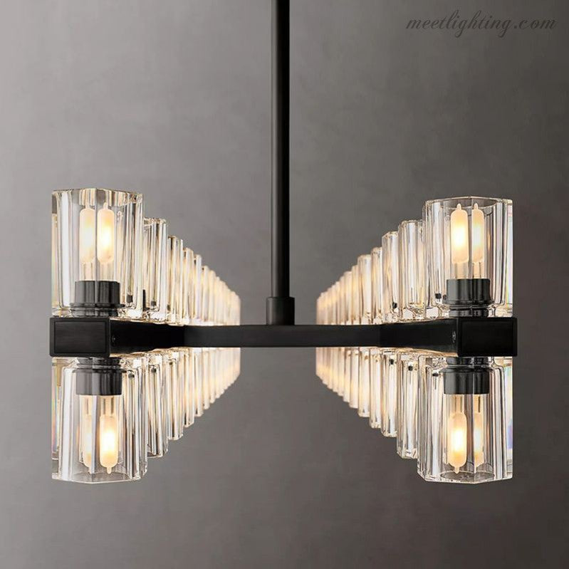 Arcachon Crystal Rectangular Chandelier 72"-MEET LIGHTING