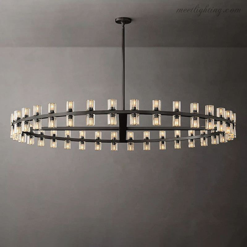 Arcachon Crystal Shades Round Chandelier 60"-MEET LIGHTING