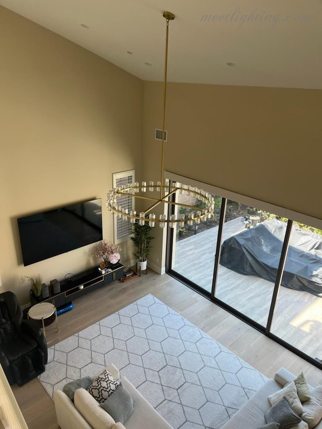 Arcachon Crystal Shades Round Chandelier 60"-MEET LIGHTING