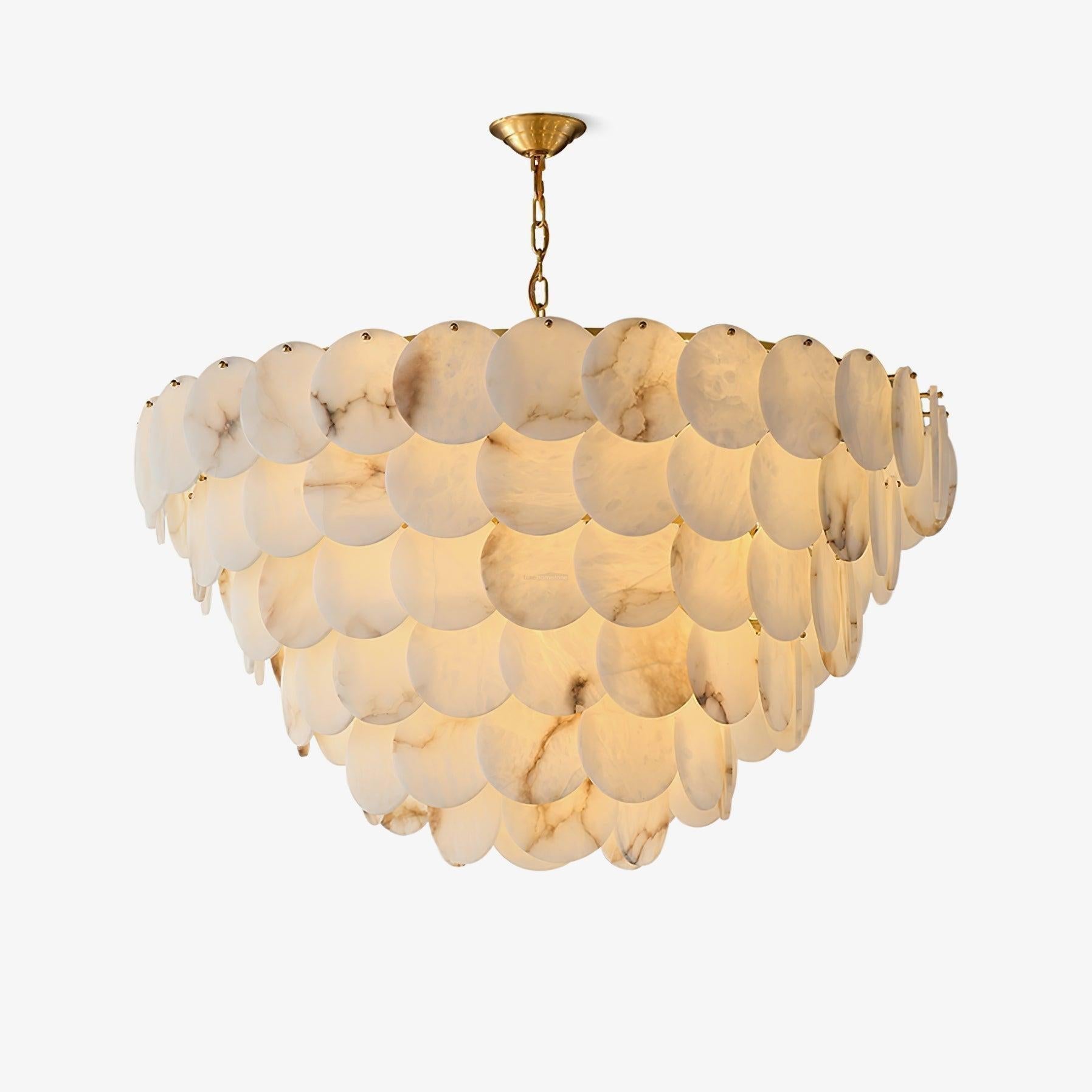 Alabaster Shell Brass Chandelier with 2/3/4/5/6 layer-MEET LIGHTING