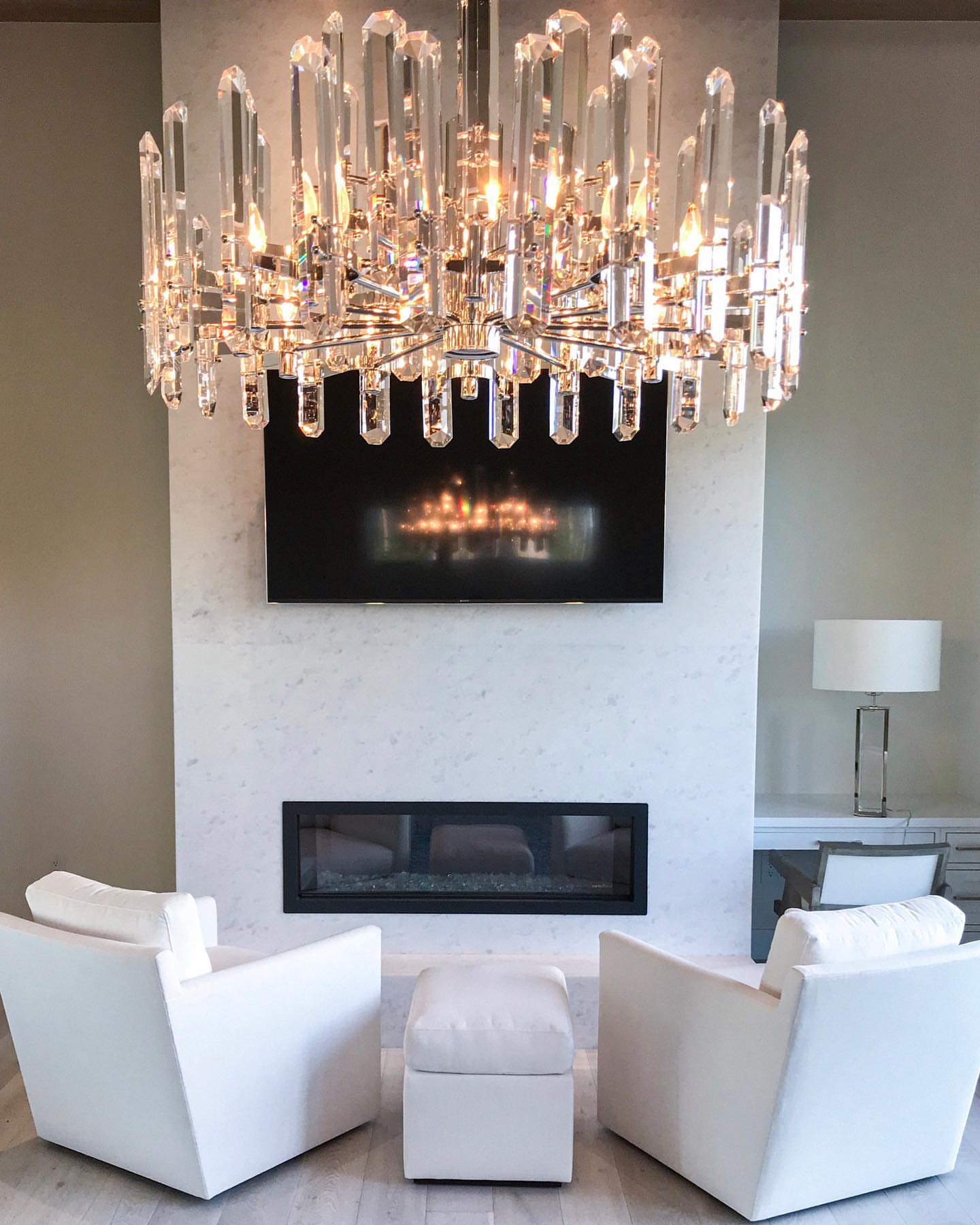 Bonnington Crystal Linear Chandelier 54"-MEET LIGHTING