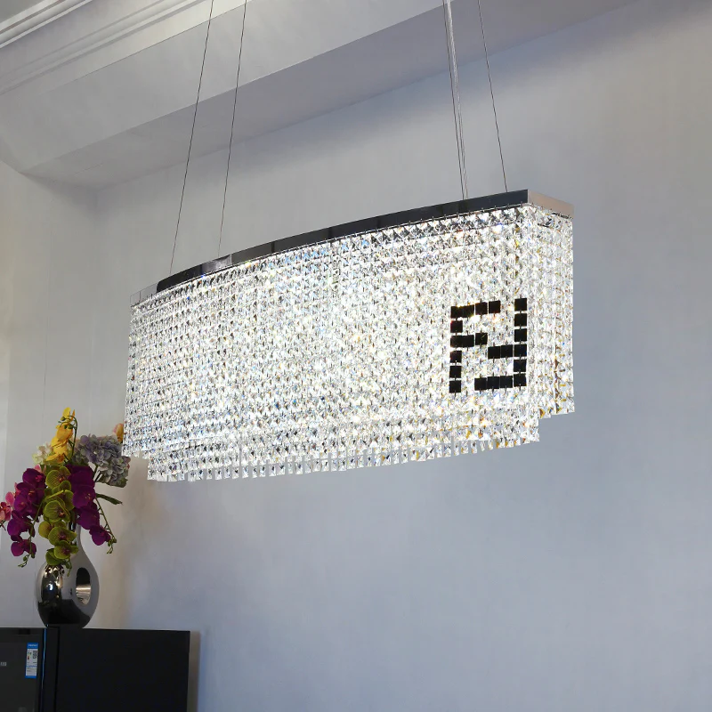 Fendi Modern Oval Crystal Chandelier-MEET LIGHTING