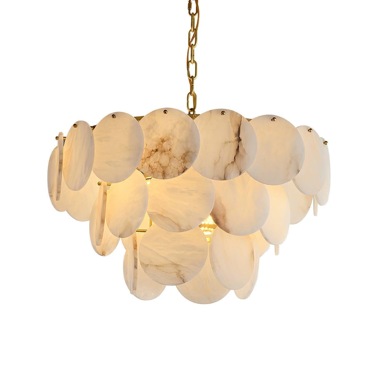 Alabaster Shell Brass Chandelier with 2/3/4/5/6 layer-MEET LIGHTING