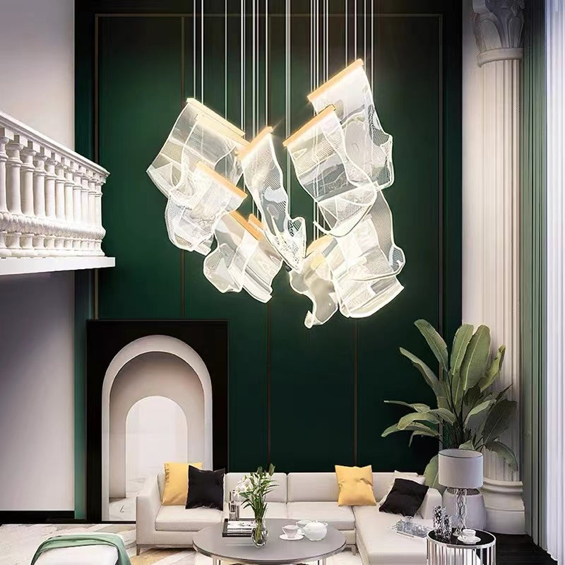 Extra Large Modern Acrylic Chandelier for Staircase/Foyer/Villa/Hall-MEET LIGHTING