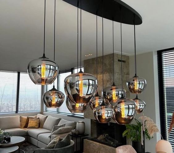 Modern Smoke Gray Glass Lamp Designer Chandelier for Cafe/Kitchen Island/Dining Room Style B-MEET LIGHTING