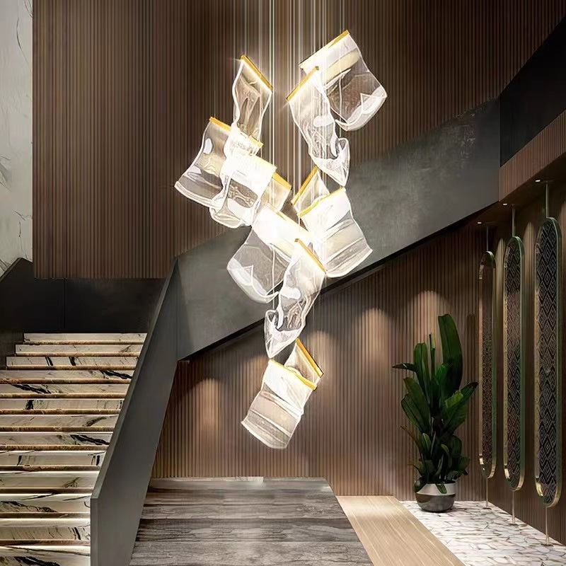 Extra Large Modern Acrylic Chandelier for Staircase/Foyer/Villa/Hall-MEET LIGHTING