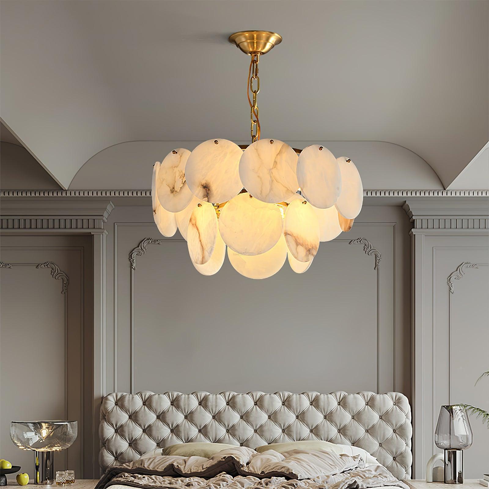 Alabaster Shell Brass Chandelier with 2/3/4/5/6 layer-MEET LIGHTING