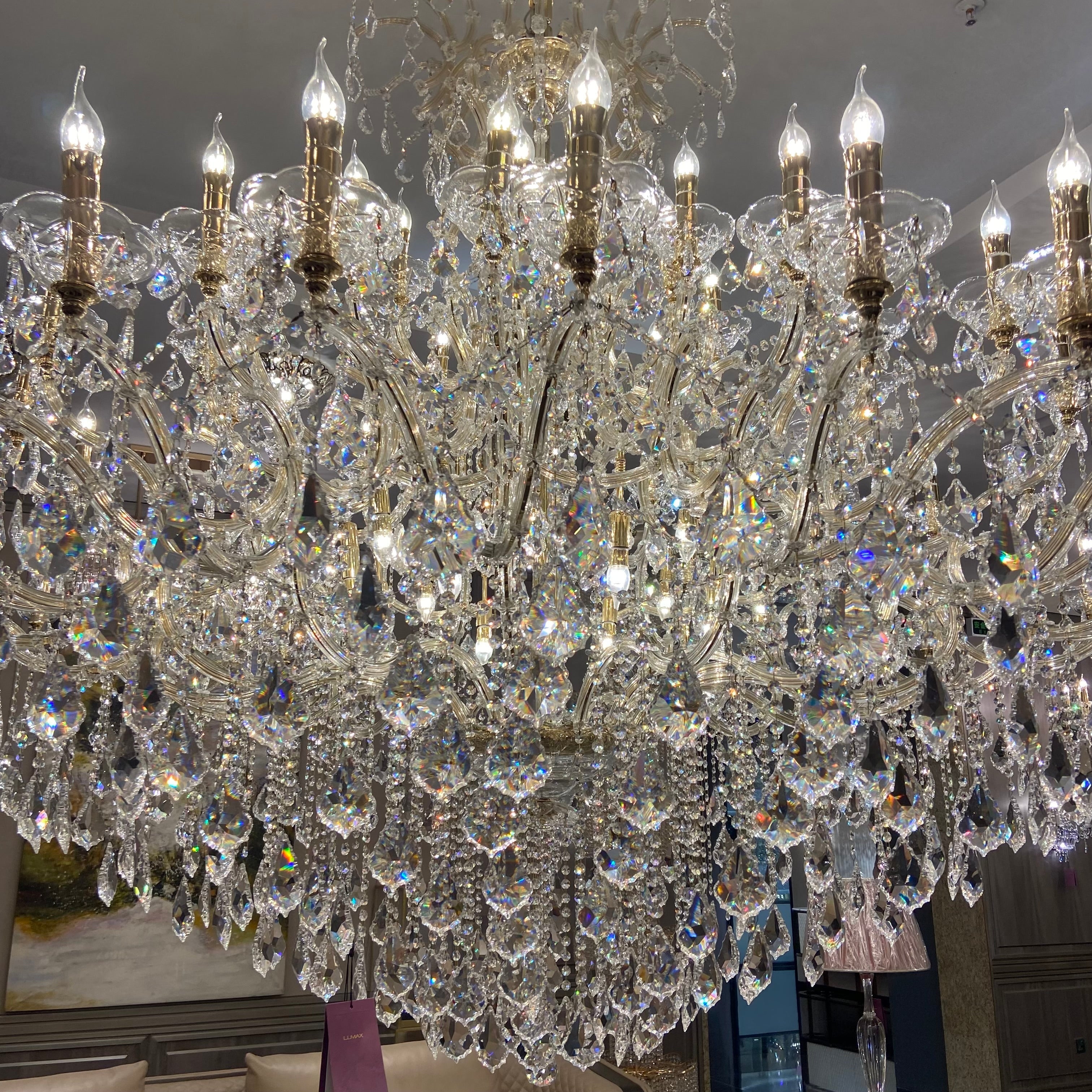 Extra Large Multi-layers Luxury Candle Branch Crystal Chandelier for Living Room/Foyer/Stairs-MEET LIGHTING
