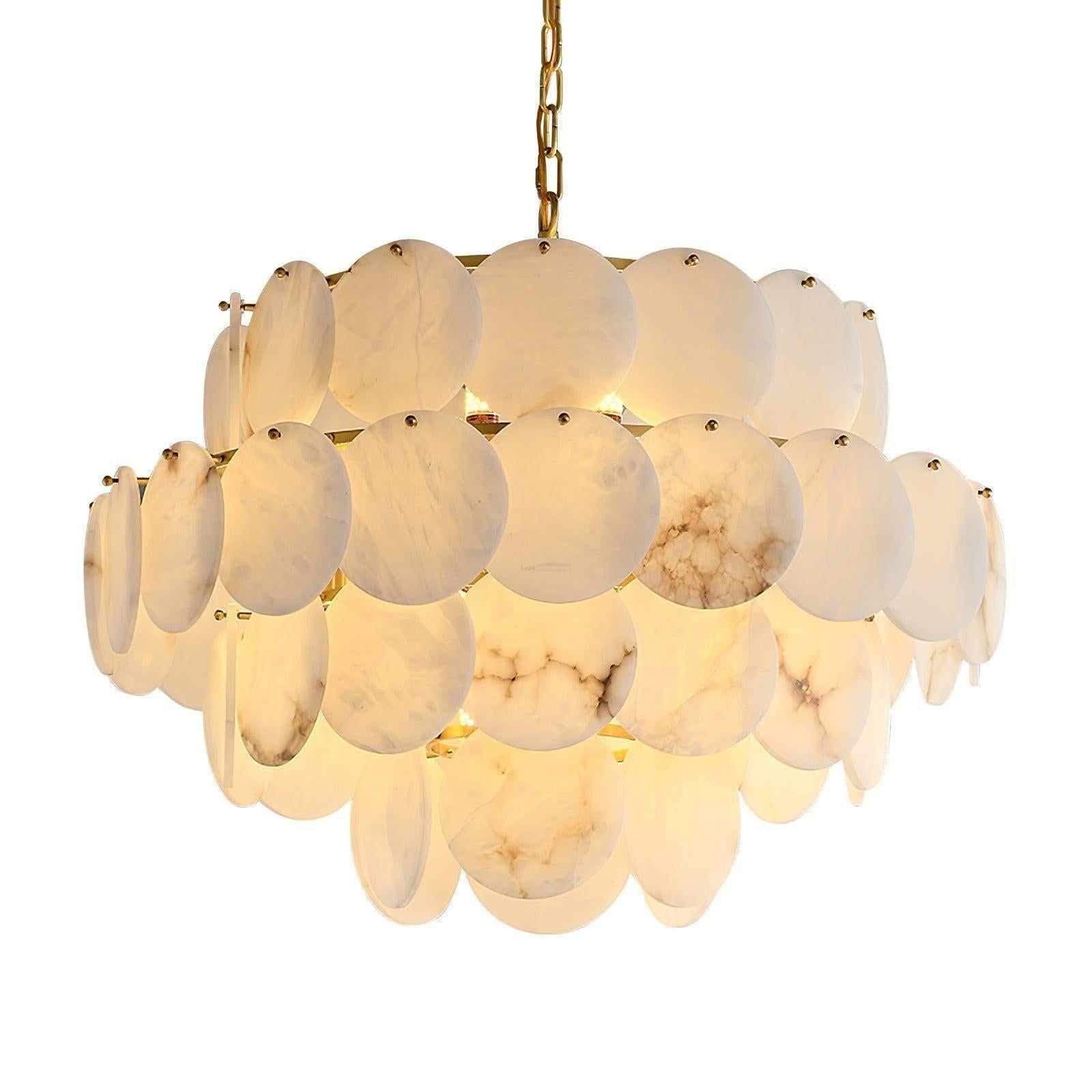 Alabaster Shell Brass Chandelier with 2/3/4/5/6 layer-MEET LIGHTING