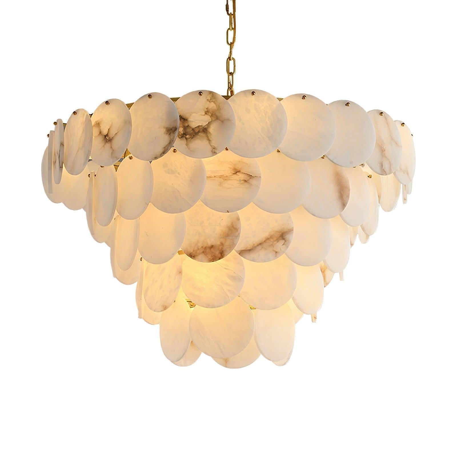 Alabaster Shell Brass Chandelier with 2/3/4/5/6 layer-MEET LIGHTING