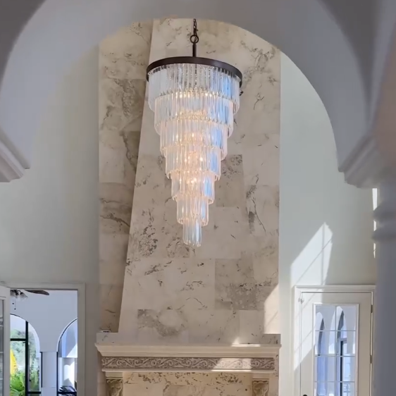 Extra Large 7-Tier Luxury Crystal Chandelier in Black/Coffee/Gold/Chrome Finish Color-MEET LIGHTING