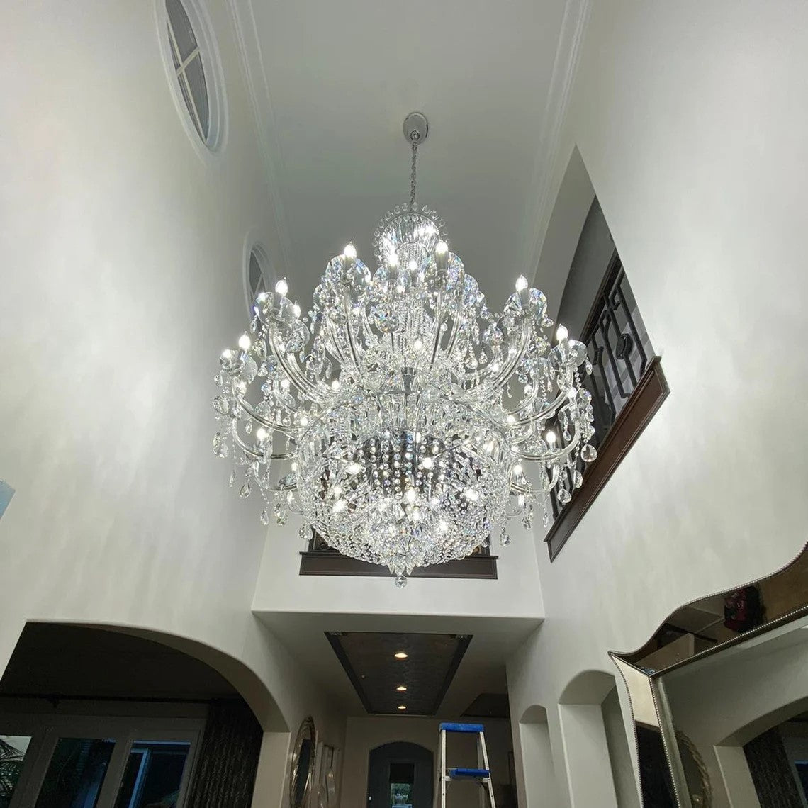 Extra Large European-style Multi-layers Candle Luxury Crystal Chandelier Gold Art Foyer/Staircase Decorative Light Fixture-MEET LIGHTING