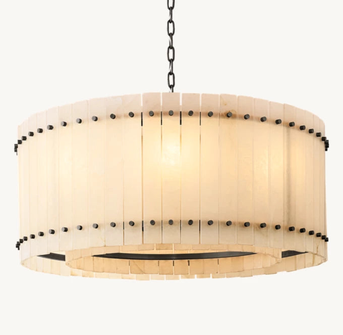 San Marco Alabaster Round Chandelier 37"-MEET LIGHTING