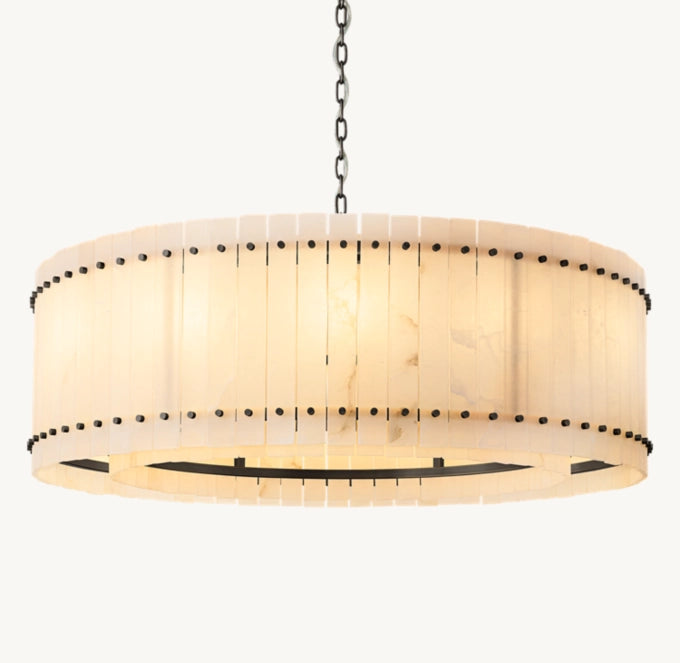 San Marco Alabaster Round Chandelier 48"-MEET LIGHTING