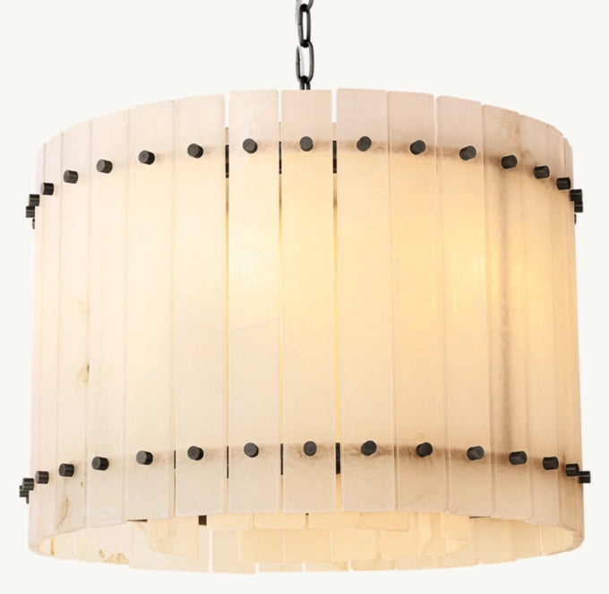San Marco Alabaster Round Chandelier 22"-MEET LIGHTING
