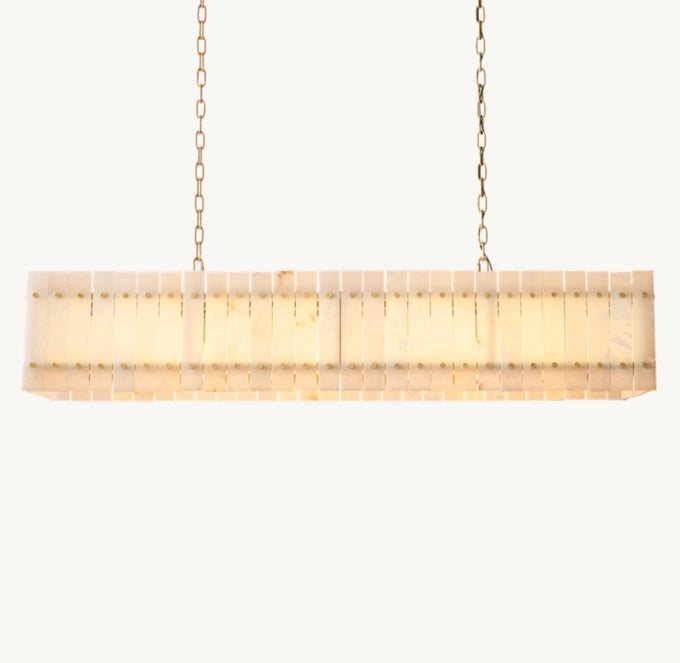 San Marco Alabaster Linear Chandelier 54"-MEET LIGHTING