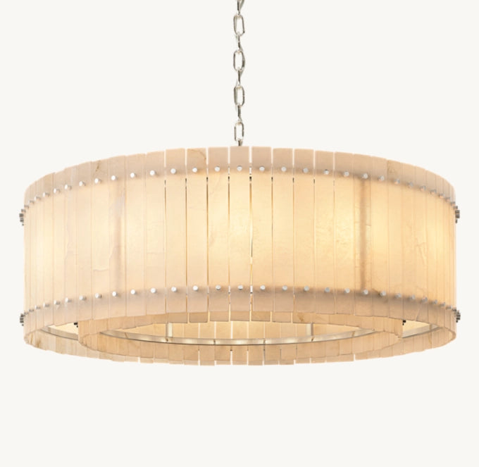 San Marco Alabaster Round Chandelier 48"-MEET LIGHTING