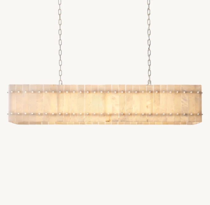 San Marco Alabaster Linear Chandelier 54"-MEET LIGHTING