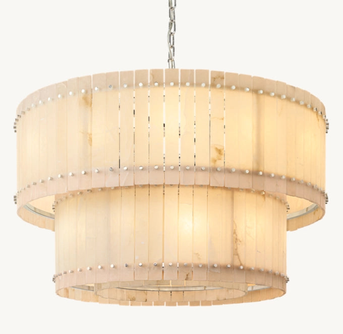 San Marco Alabaster Round Tiered Chandelier 48"-MEET LIGHTING