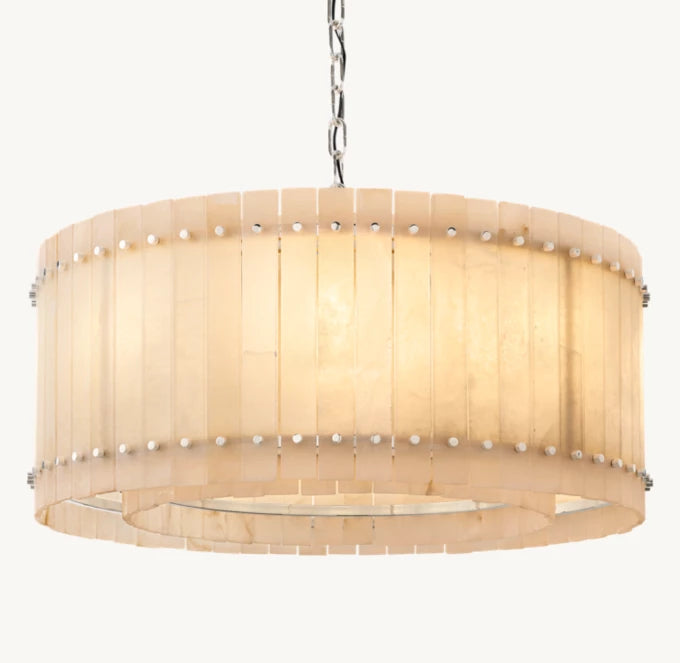 San Marco Alabaster Round Chandelier 37"-MEET LIGHTING