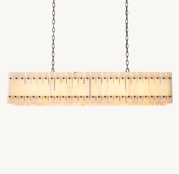 San Marco Alabaster Linear Chandelier 54"-MEET LIGHTING