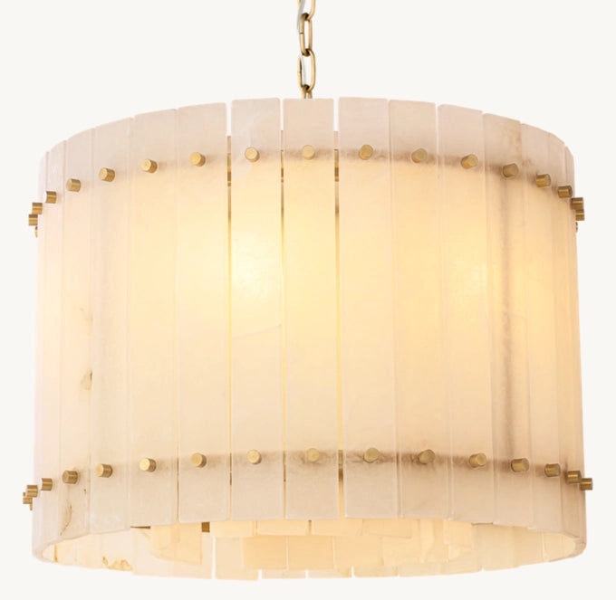San Marco Alabaster Round Chandelier 22"-MEET LIGHTING