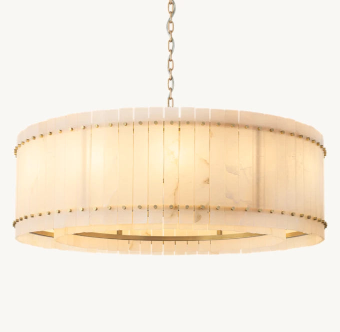 San Marco Alabaster Round Chandelier 48"-MEET LIGHTING