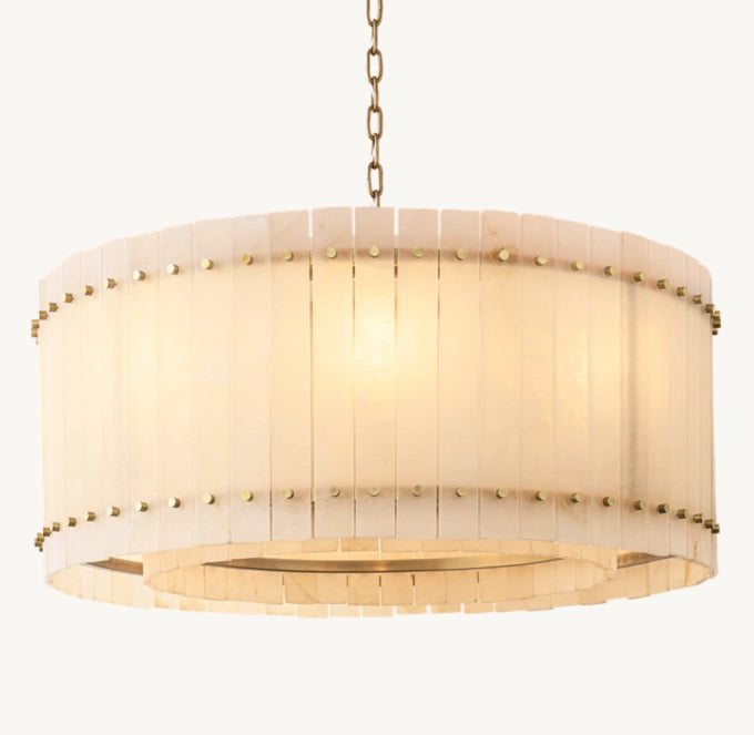 San Marco Alabaster Round Chandelier 37"-MEET LIGHTING