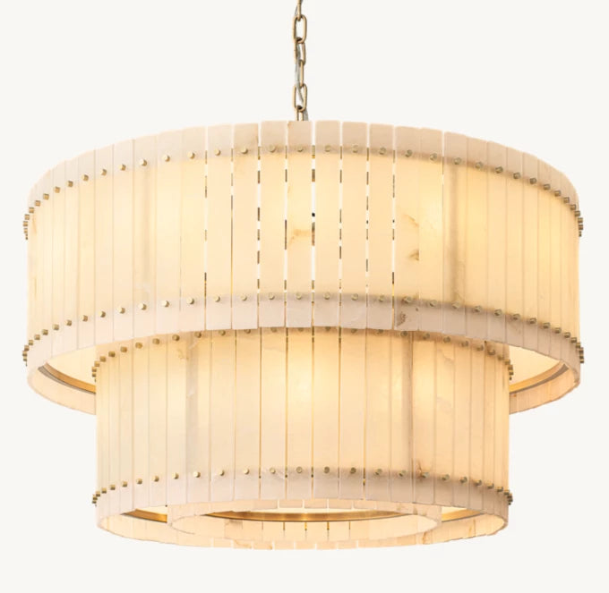 San Marco Alabaster Round Tiered Chandelier 48"-MEET LIGHTING