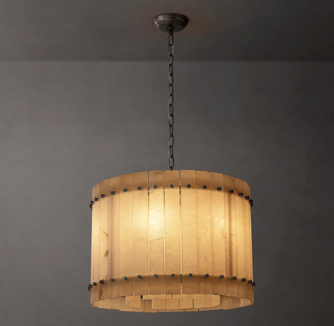 San Marco Alabaster Round Chandelier 22"-MEET LIGHTING
