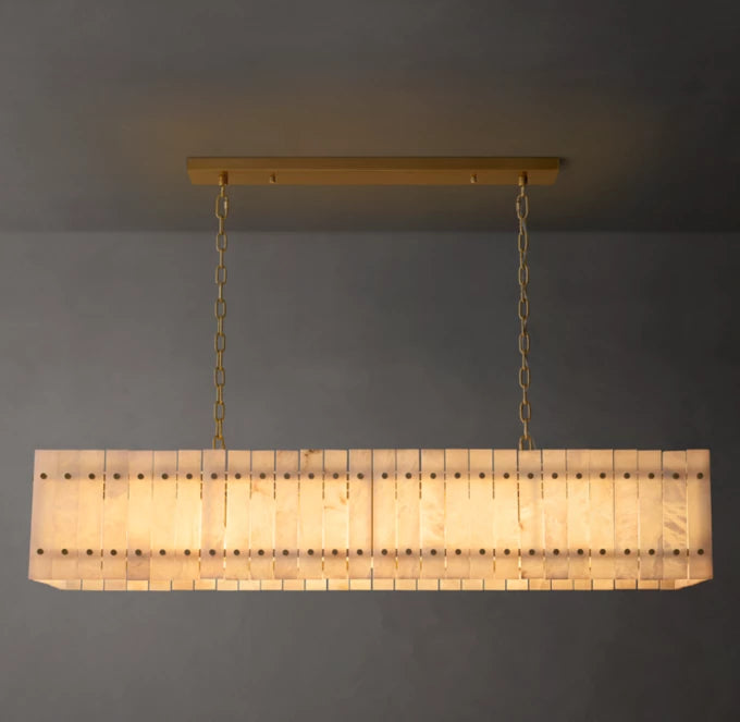 San Marco Alabaster Linear Chandelier 54"-MEET LIGHTING