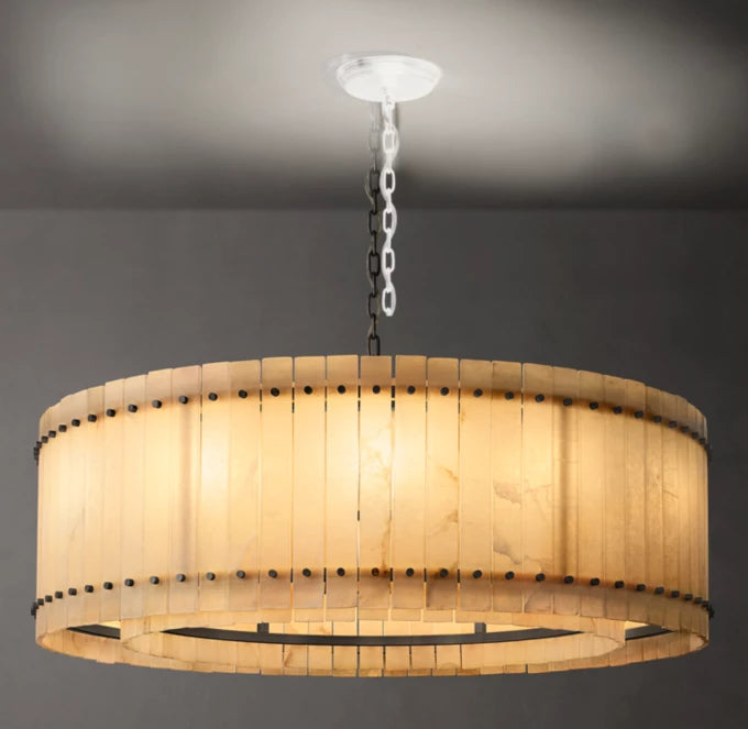 San Marco Alabaster Round Chandelier 48"-MEET LIGHTING